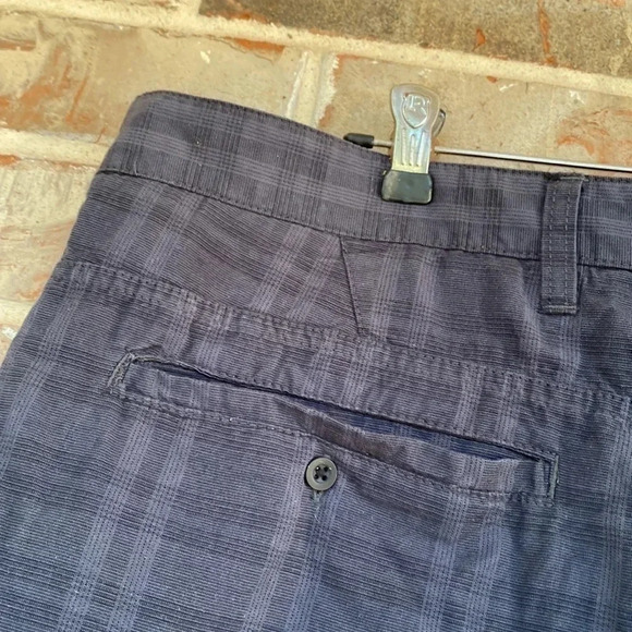 Hurley Mesa Verde Dark Gray Plaid Trouser Shorts - Picture 7 of 12